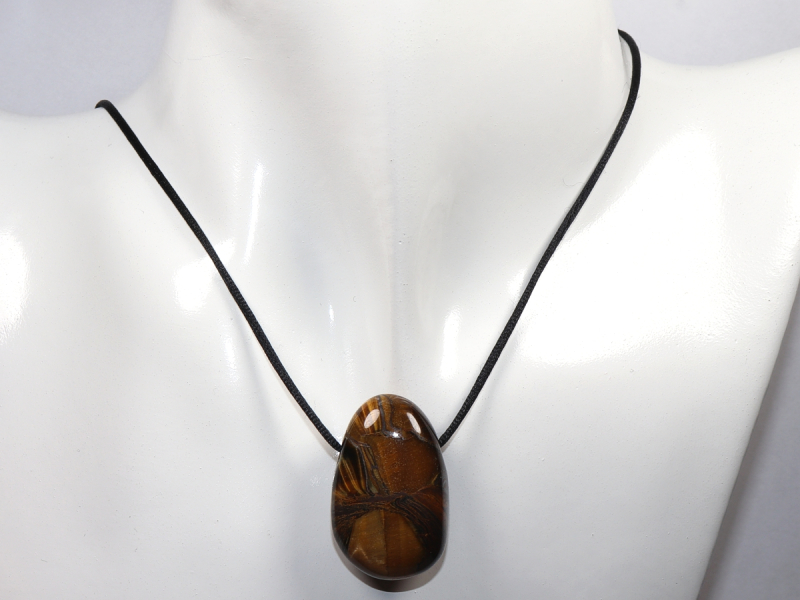 tiger's eye with cord or silver 925
