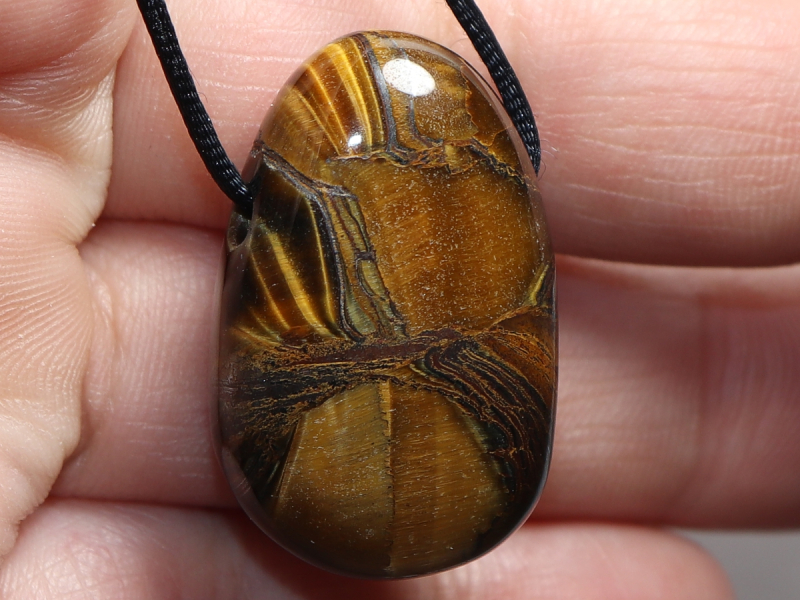 tiger's eye with cord or silver 925