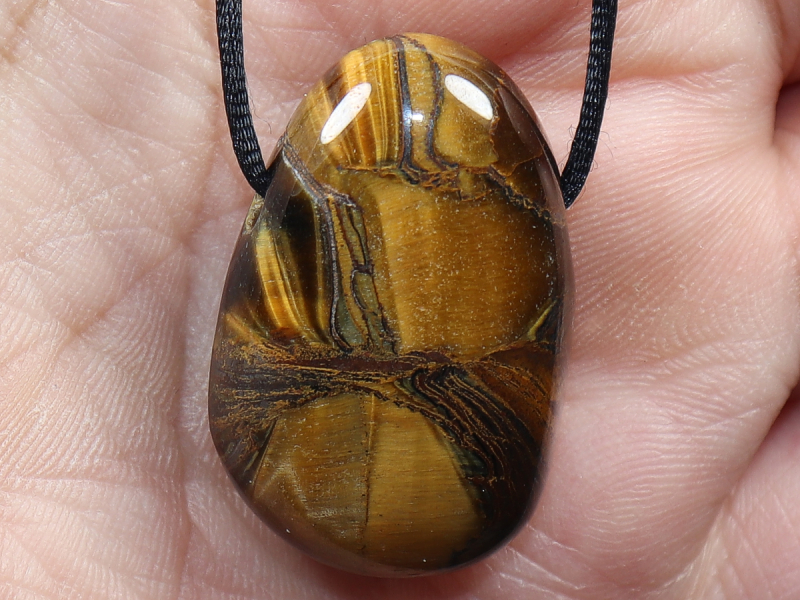 tiger's eye with cord or silver 925