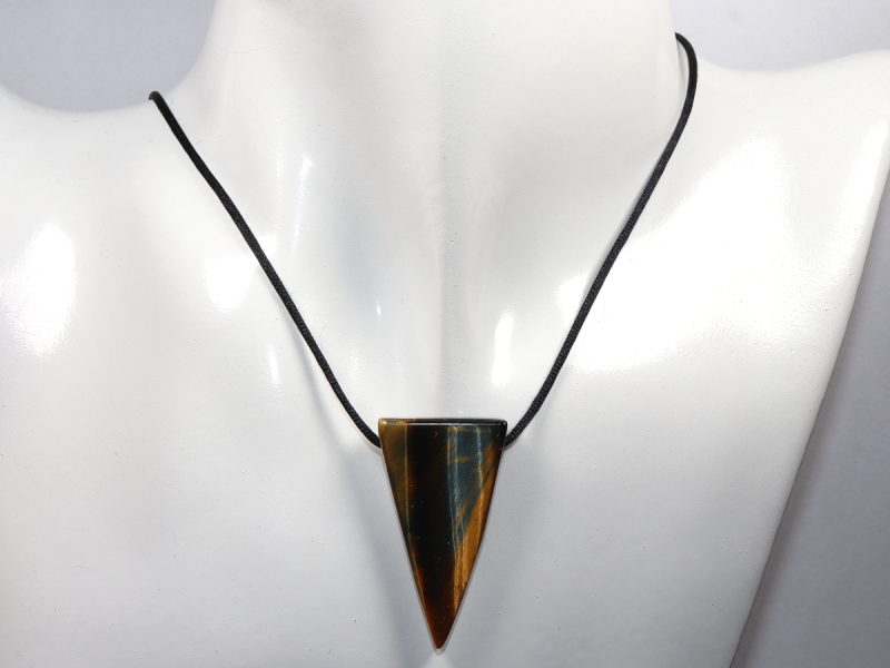 hawks eye with tiger's eye with cord or silver 925