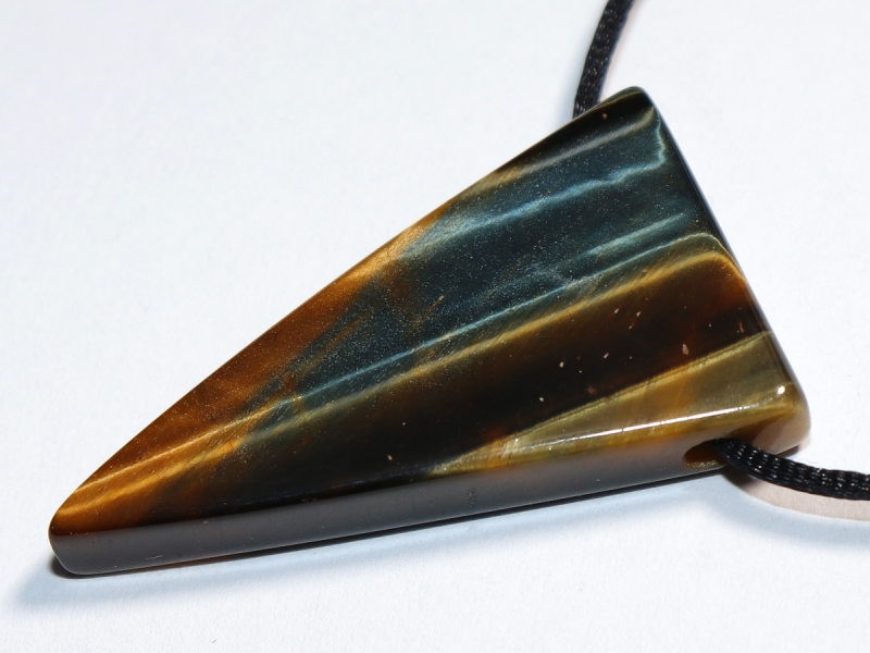 hawks eye with tiger's eye with cord or silver 925
