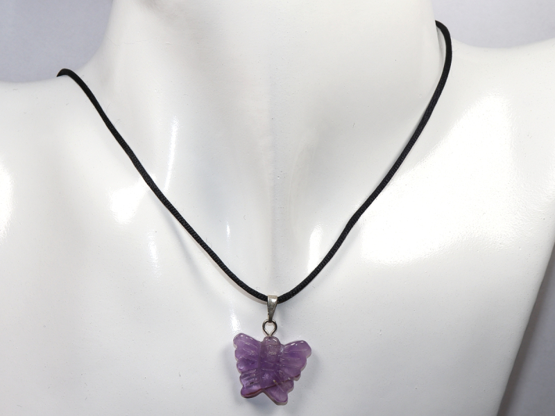 amethyst with cord or silver 925
