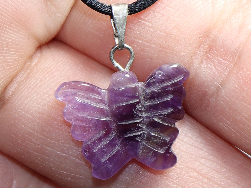 amethyst with cord or silver 925