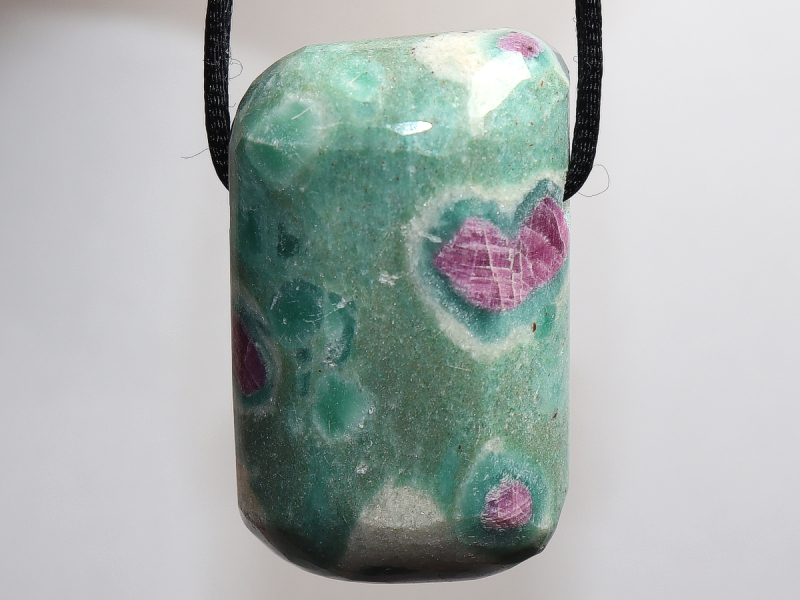 ruby in fuchsite with cord or silver 925