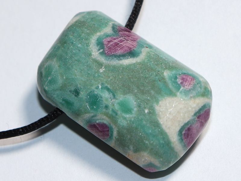 ruby in fuchsite with cord or silver 925