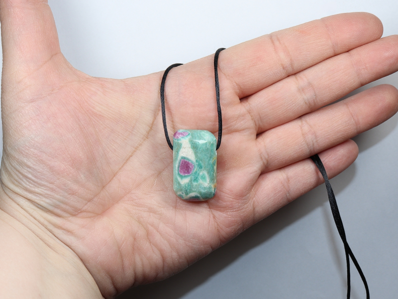 ruby in fuchsite with cord or silver 925
