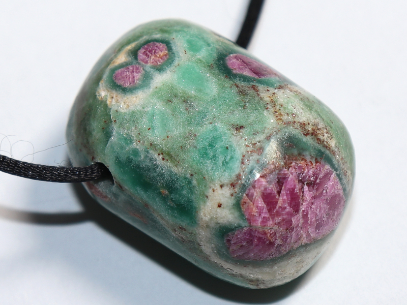 ruby in fuchsite with cord or silver 925