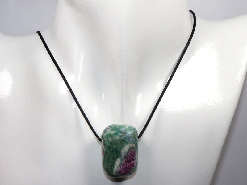 ruby in fuchsite with cord or silver 925