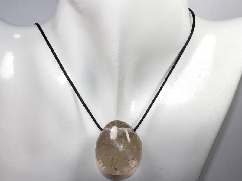 rutilated quartz with cord or silver 925
