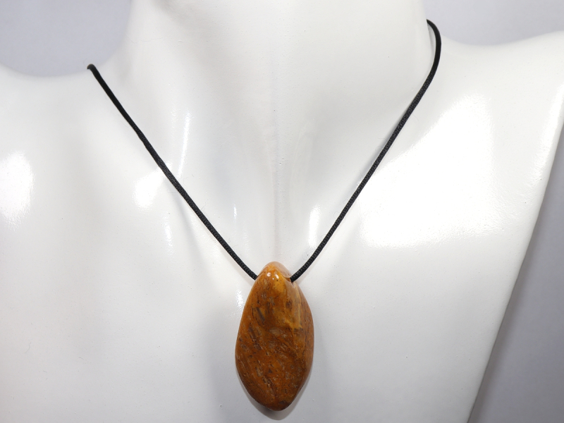 yellow jasper with cord or silver 925