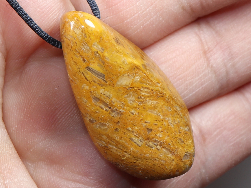 yellow jasper with cord or silver 925