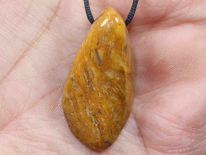 yellow jasper with cord or silver 925