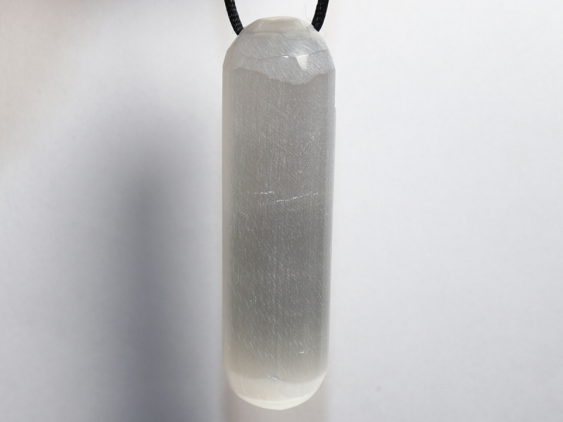 selenite with cord or silver 925
