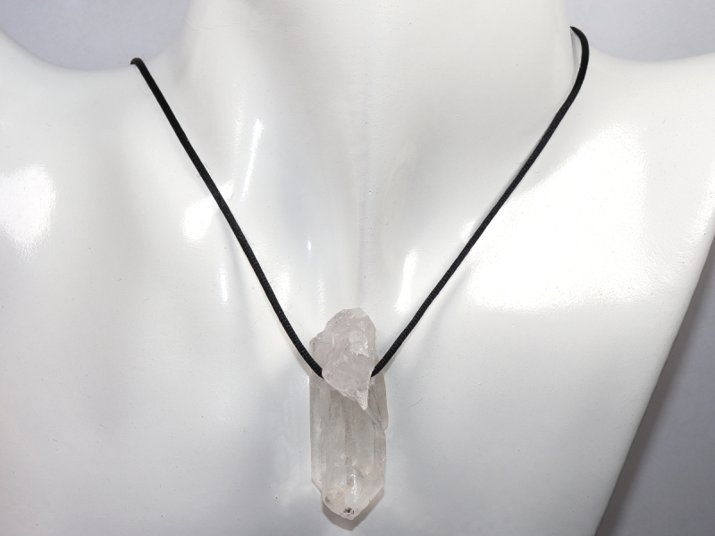rock crystal with cord or silver 925