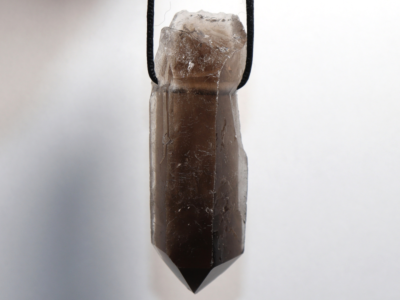 smoky quartz with cord or silver 925