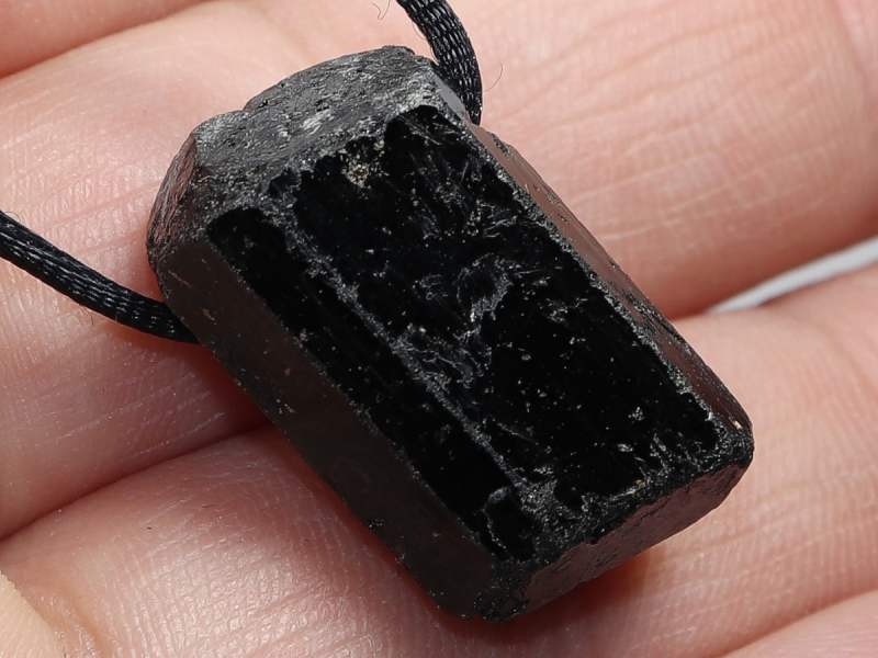black tourmaline (Schorl) with cord or silver 925