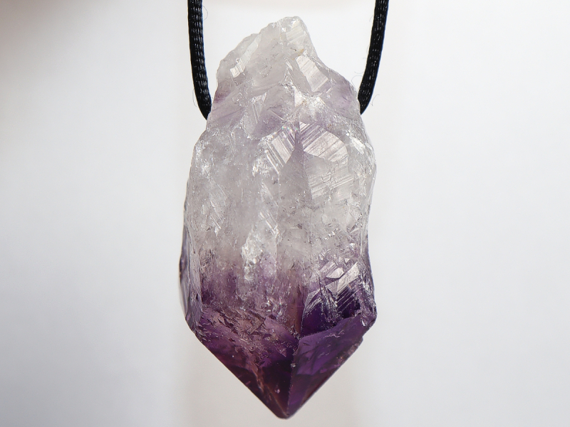 amethyst with cord or silver 925