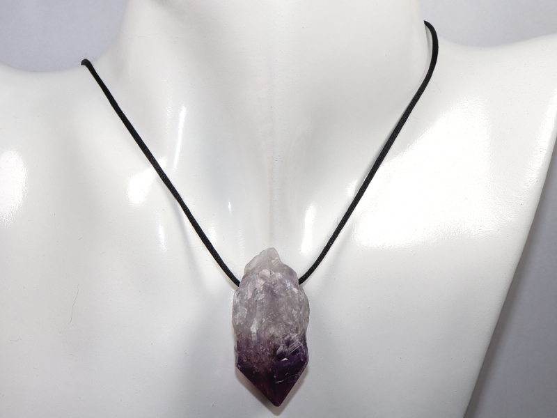 amethyst with cord or silver 925