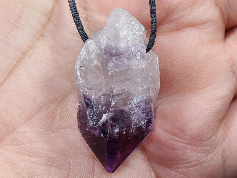 amethyst with cord or silver 925