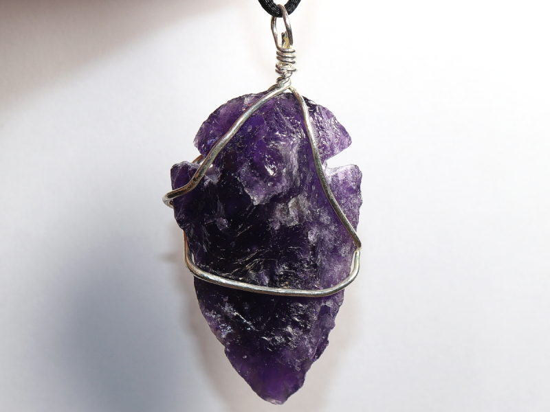 amethyst with cord or silver 925
