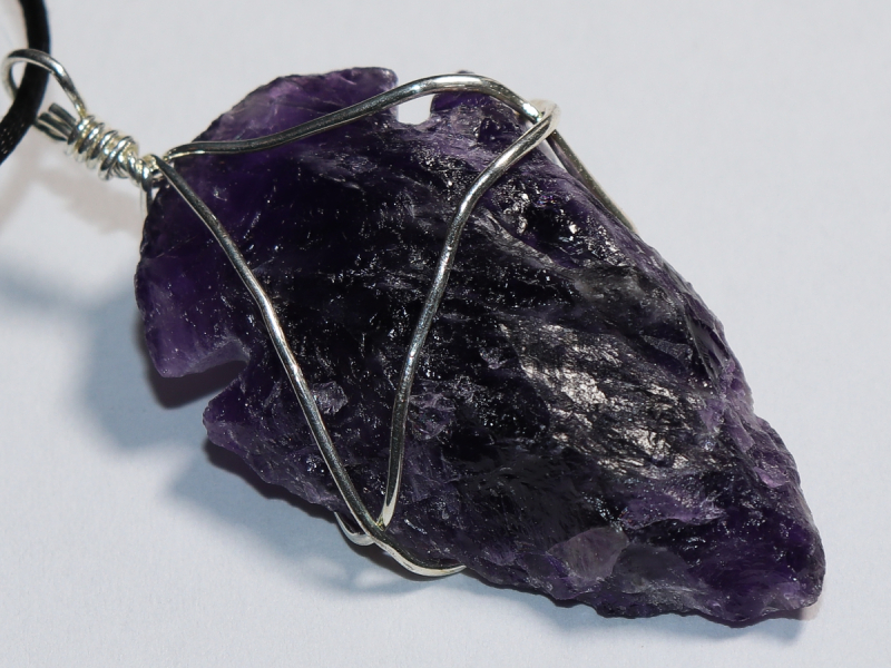 amethyst with cord or silver 925