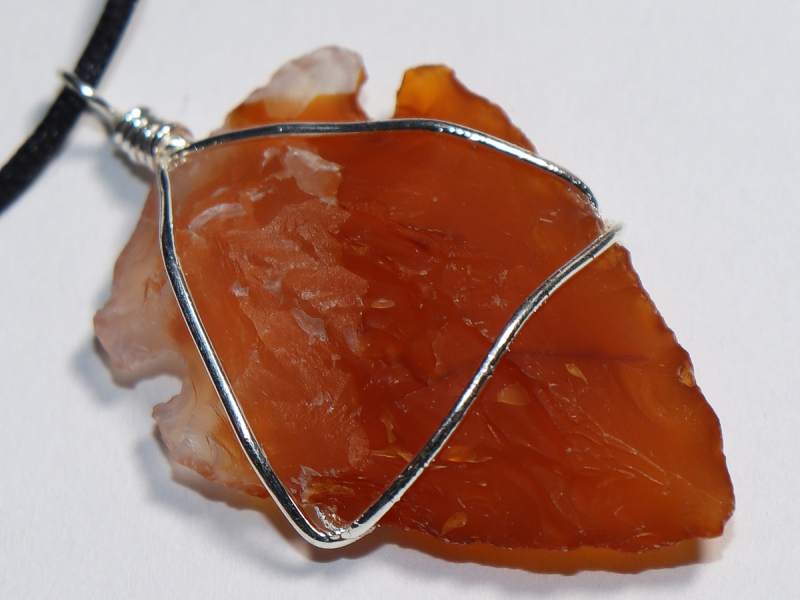 carnelian with cord or silver 925