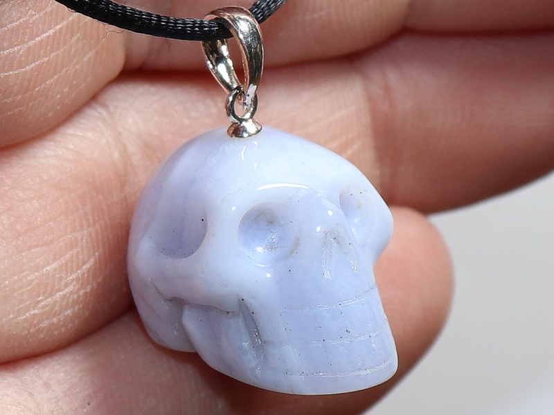 chalcedony with cord or silver 925