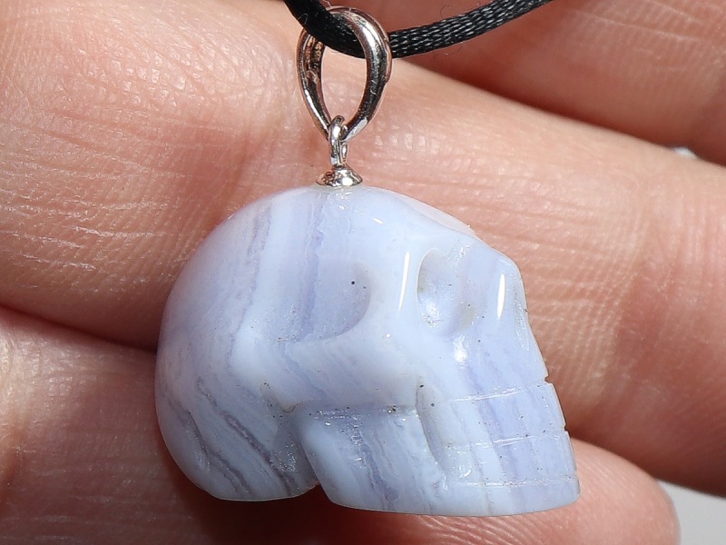 chalcedony with cord or silver 925