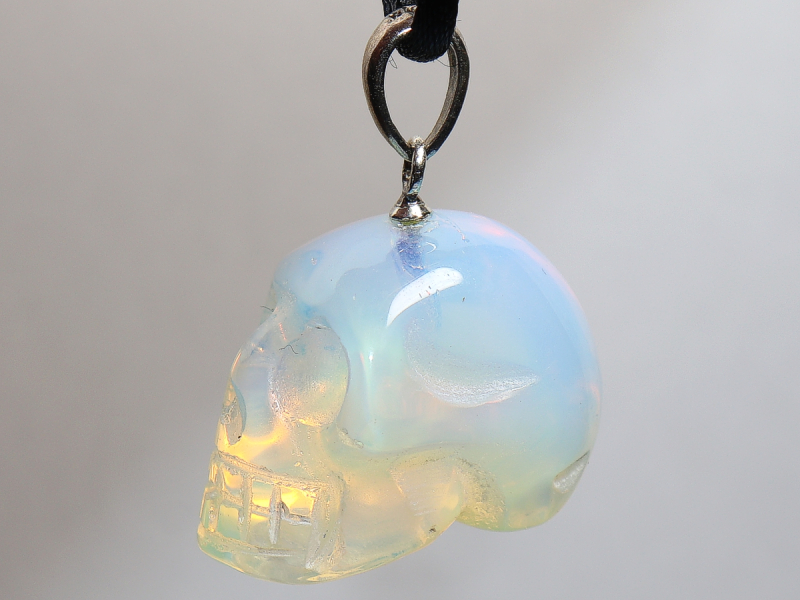 opal glass with cord or silver 925