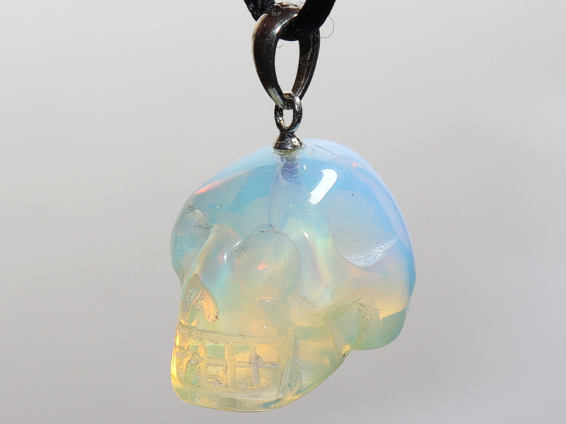 opal glass with cord or silver 925