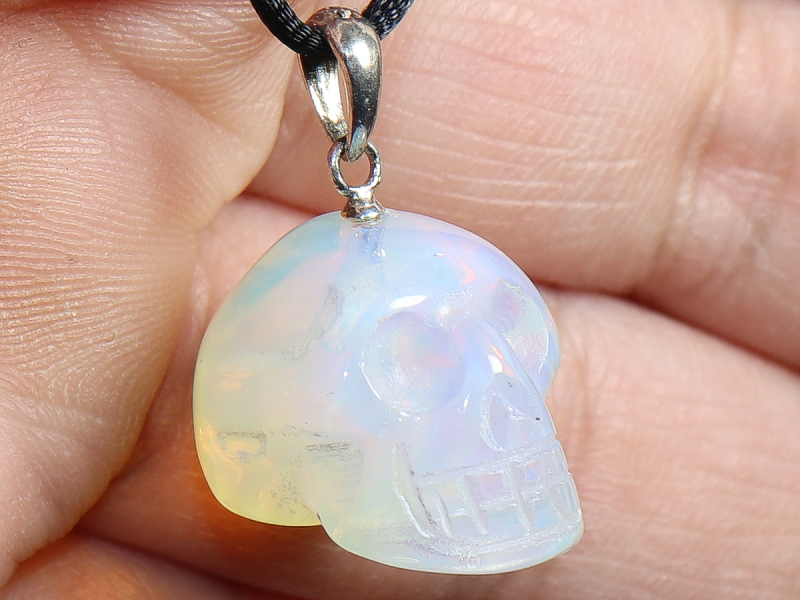 opal glass with cord or silver 925