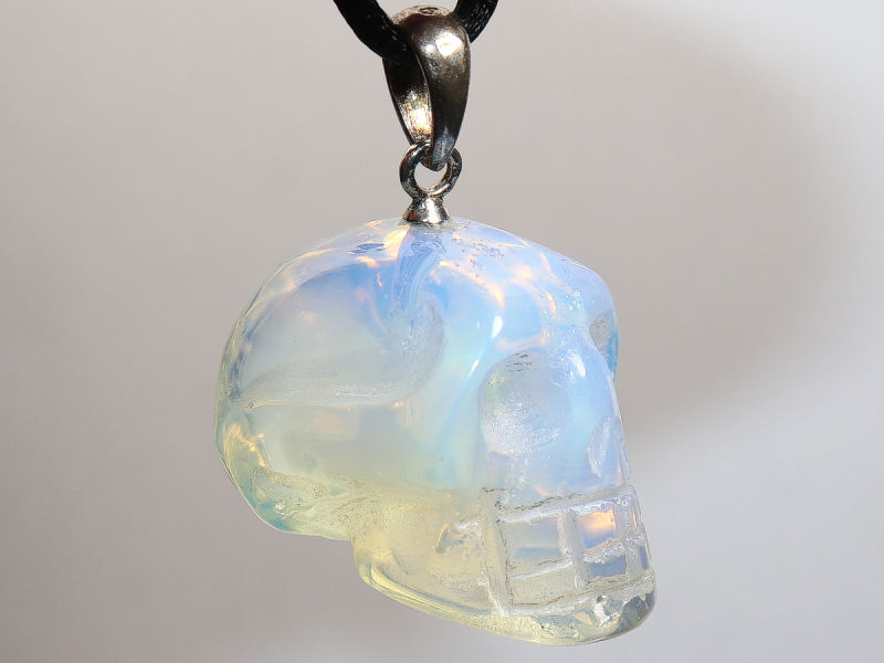 opal glass with cord or silver 925