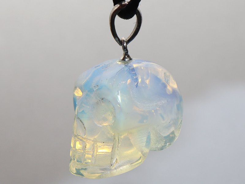 opal glass with cord or silver 925