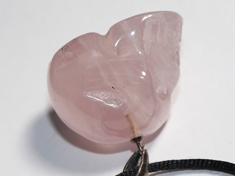rose quartz with cord or silver 925