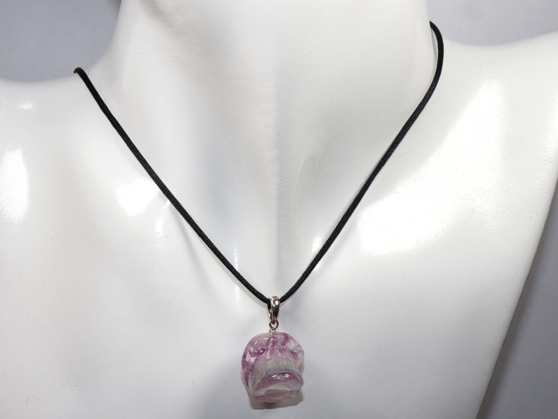 fluorite with cord or silver 925
