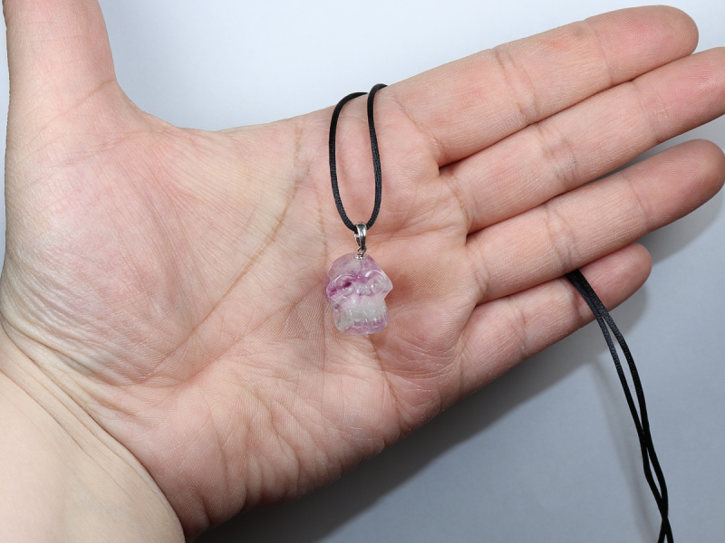 fluorite with cord or silver 925