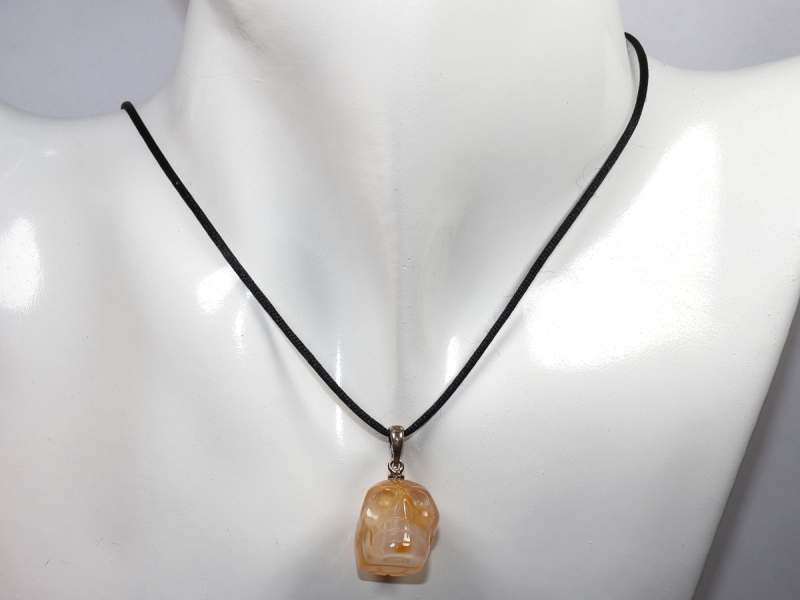 carnelian with cord or silver 925