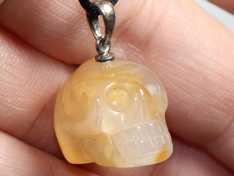 carnelian with cord or silver 925