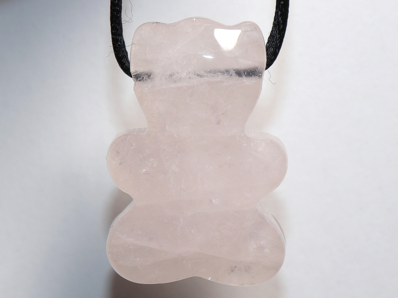 Rosenquarz mit Band oder Silber 925