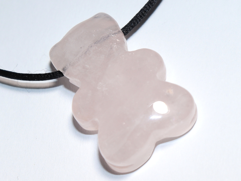 Rosenquarz mit Band oder Silber 925