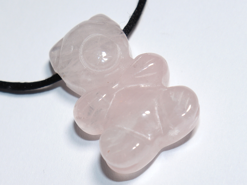 Rosenquarz mit Band oder Silber 925