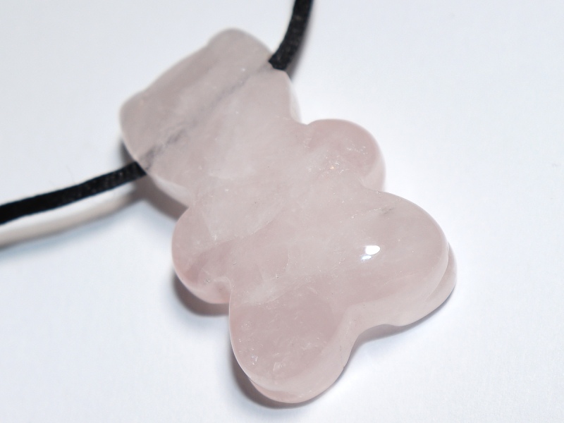 Rosenquarz mit Band oder Silber 925