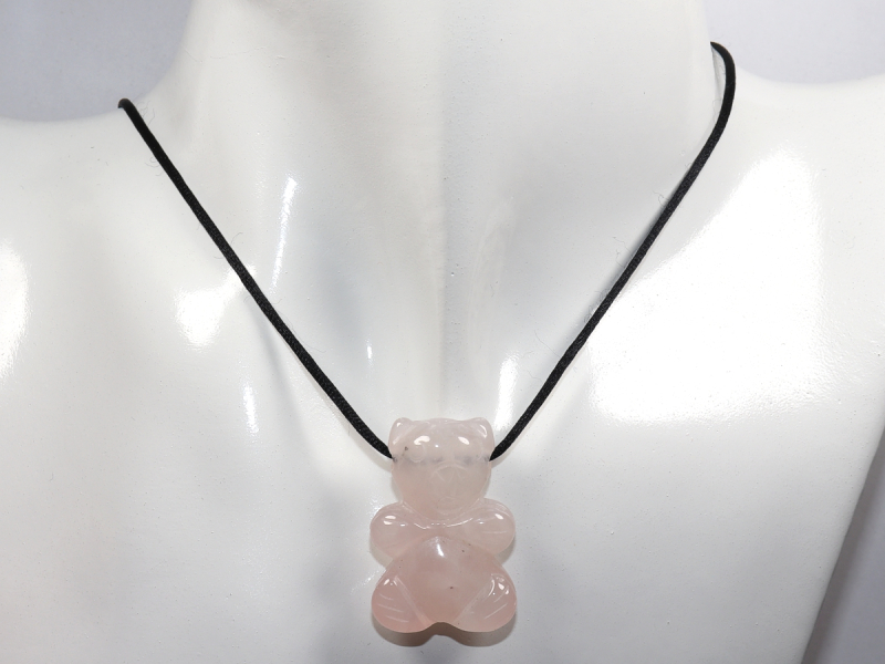 Rosenquarz mit Band oder Silber 925