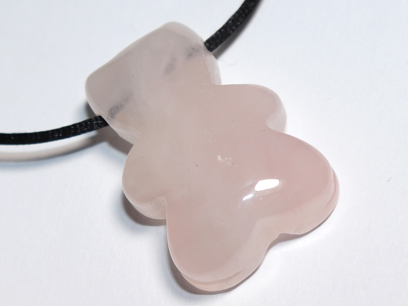 Rosenquarz mit Band oder Silber 925