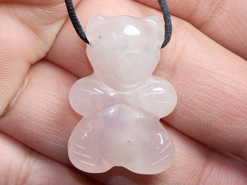 Rosenquarz mit Band oder Silber 925