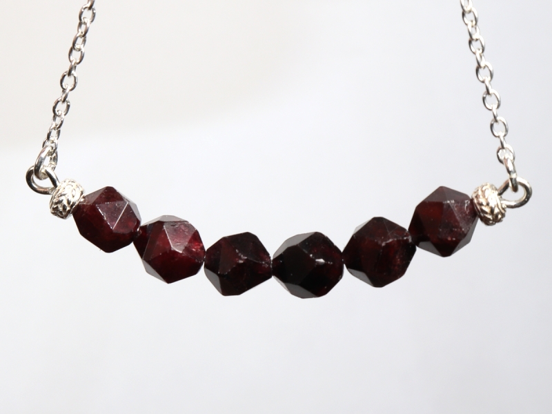 garnet with silver 925