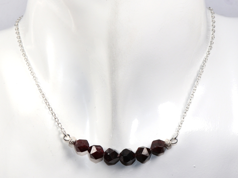 garnet with silver 925