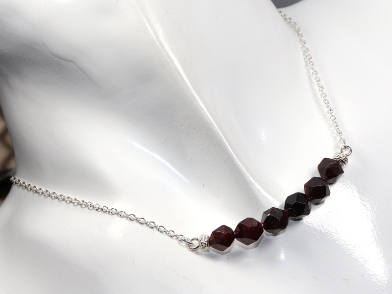 garnet with silver 925