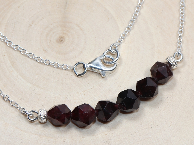 garnet with silver 925