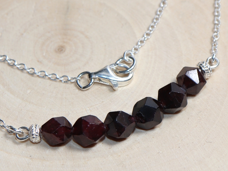 garnet with silver 925